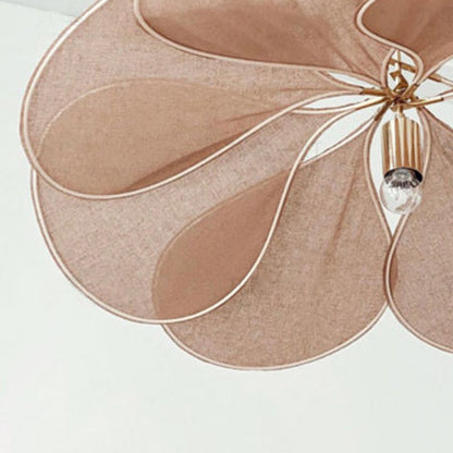 Ritta Pendant Light Vintage Rustic Wabi Sabi, Fabric, White/Brown