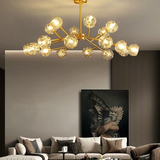 Valentina moderne hanglamp van geblazen metaal, goud