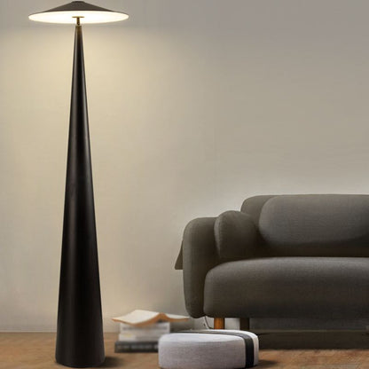 Salgado Moderne untertassenförmige Metall-Stehlampe, Schwarz