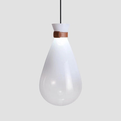 Valentina Lampe à suspension minimaliste en verre en forme de larme, gris fumé/blanc