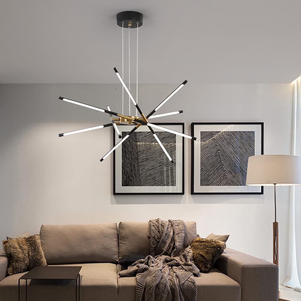 Arisha Pendant Light, Black/Gold, 6/8/10/12 Heads