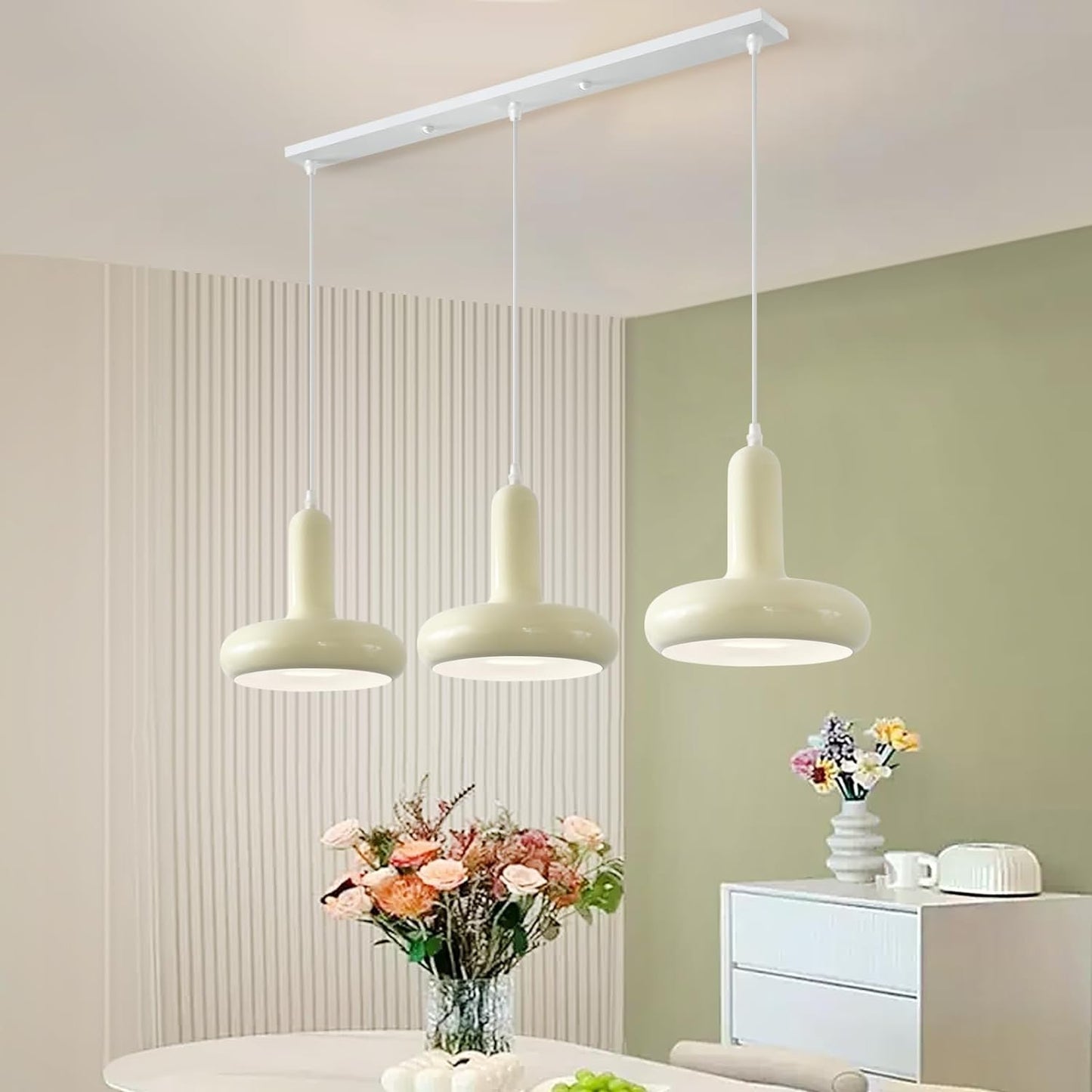 Arisha Modern Minimalist Cream Style Pendant Light White Bedroom