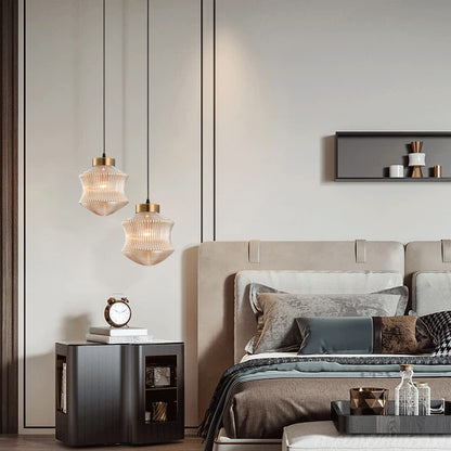 Valentina Modern LED Pendant Light Smoke Gray Glass Bedroom