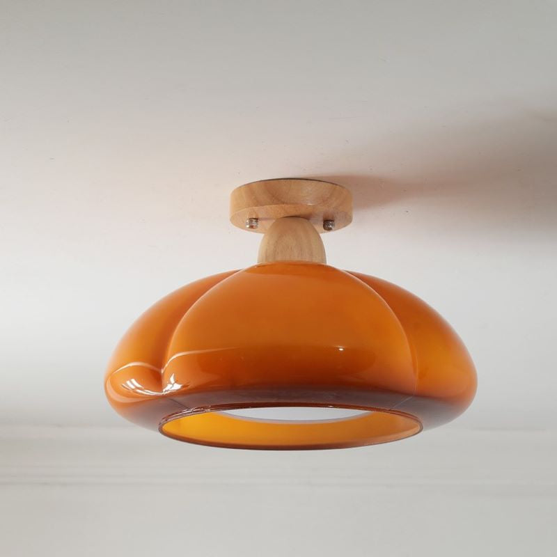 Valentina moderne LED-inbouwplafondlamp glas hout woonkamer