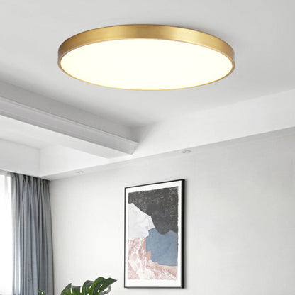 Plafonnier rond Arisha Nordic LED doré, métal et