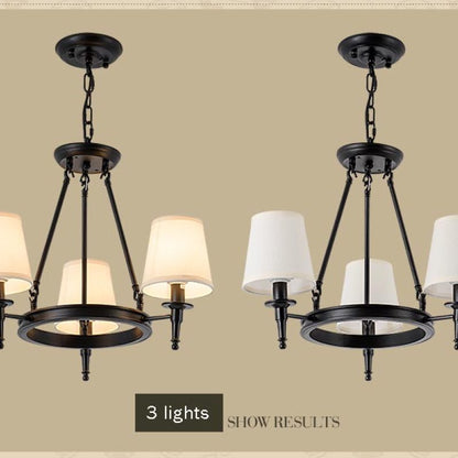 Lustre Silva vintage en métal et tissu, Noir/Cuivre