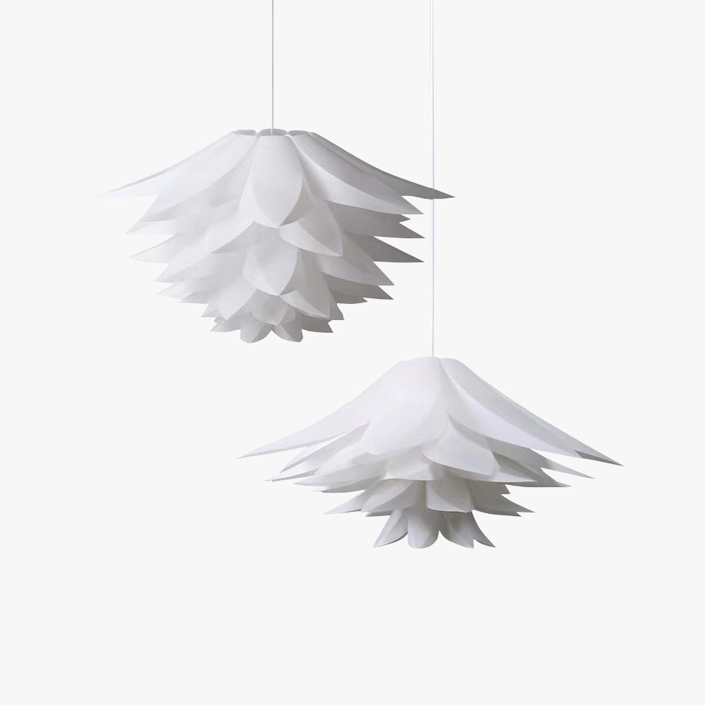 Arisha Nordic Minimalist Lotus Pendant Light, Metal/PVC, White