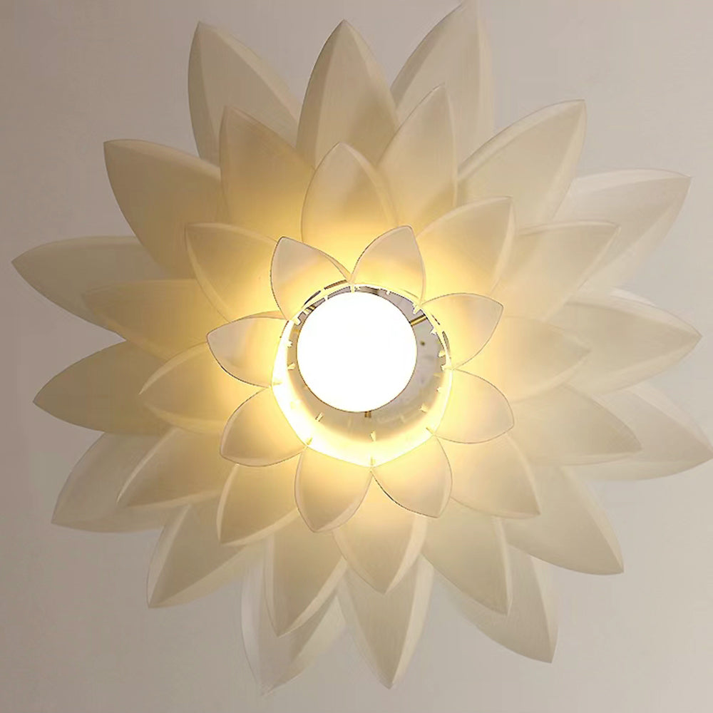 Arisha Nordic Minimalist Lotus Pendant Light, Metal/PVC, White