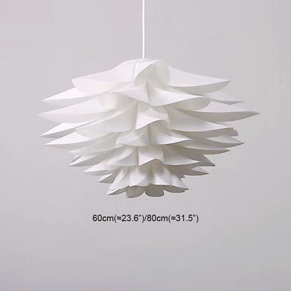 Arisha Nordic Minimalist Lotus Pendant Light, Metal/PVC, White