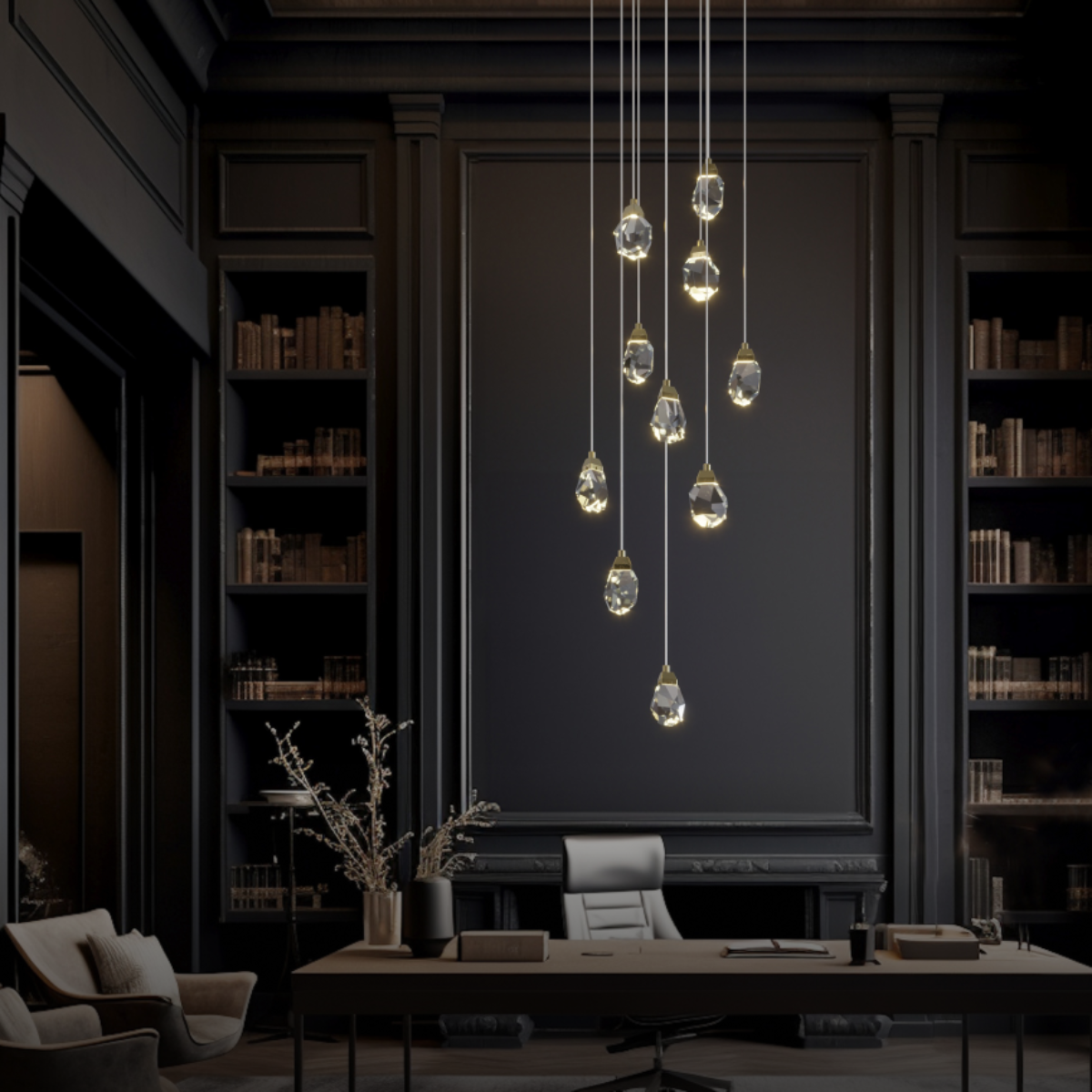 Kristy Design Ball Glass/Metal Pendant Light Gold