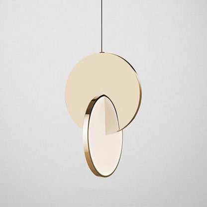 Arisha Pendant Light, Disc, Gold/Silver