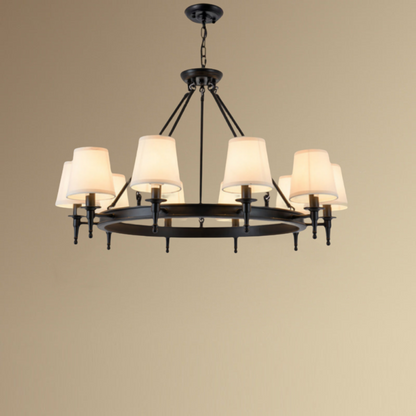 Lustre Silva vintage en métal et tissu, Noir/Cuivre
