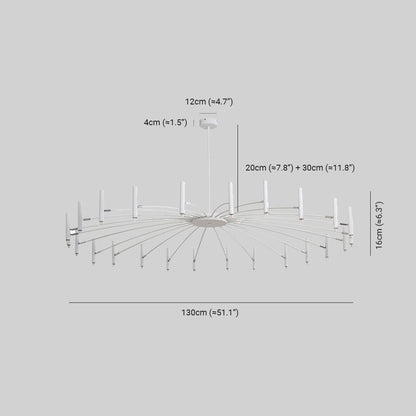 Arisha Modern Blown Linear Metal Multi-heads Chandelier