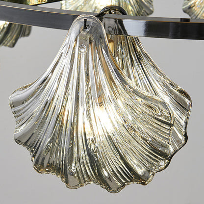 Kristy Modern Annular Metal And Glass Pendant Light, Black/Gold