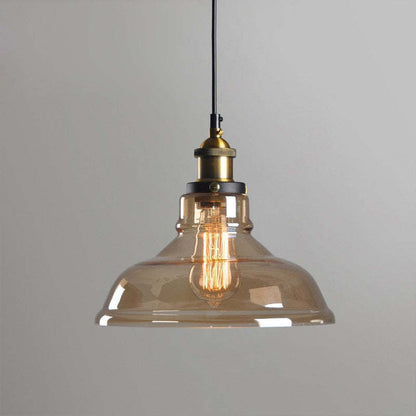 June Industrial Glass Pendant Light Clear/Amber/Smoke Grey