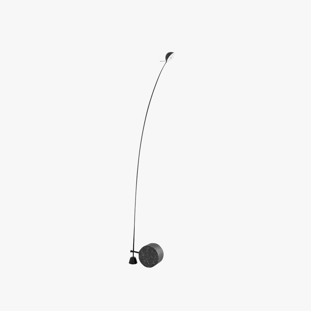 Lampadaire LED Salgado Nordic Grey Arc, marbre et métal