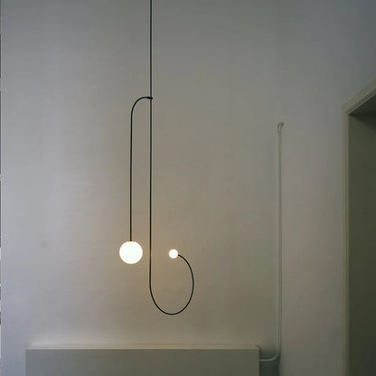 Arisha Minimalist Linear Mobile Pendant Light, Black