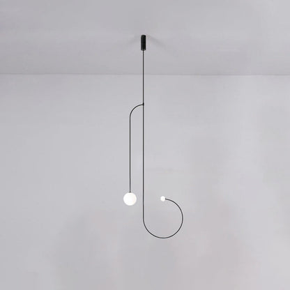 Arisha Minimalist Linear Mobile Pendant Light, Black