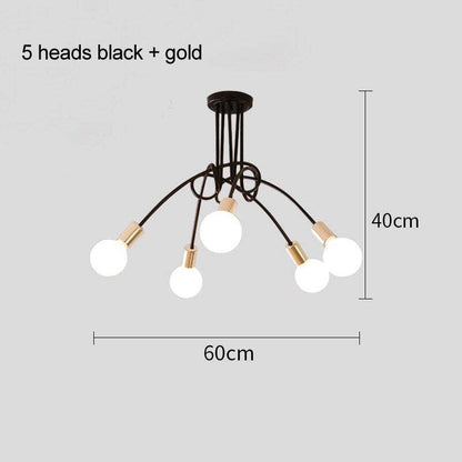 Arisha Modern Linear Curve Metal Ceiling Light, Dining Room/Living Room