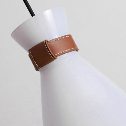 Valentina Lampe à suspension minimaliste en verre en forme de larme, gris fumé/blanc