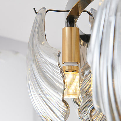 Kristy Modern Annular Metal And Glass Pendant Light, Black/Gold