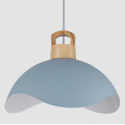Valentina Colorful Shade Single Pendant Lights, Wood & Metal