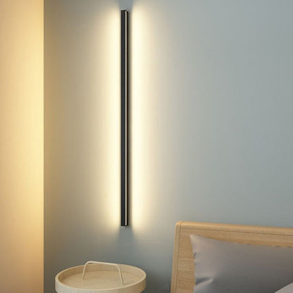 Arisha Minimalist Black Bar Mirror Front Vanity Wall Lamp, Metal/