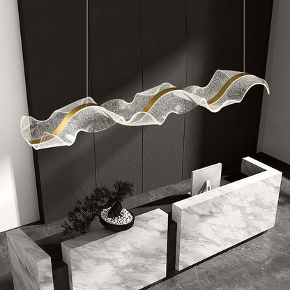 Kristy Pendant Light Designer Wave , White/Gold, Dining Room
