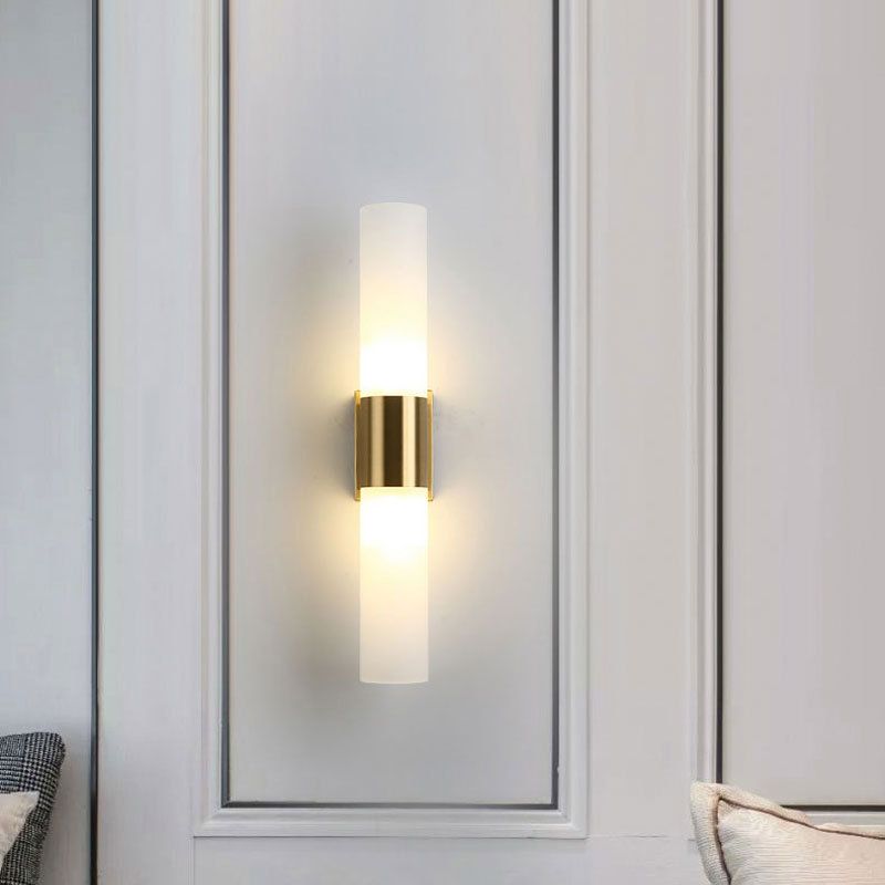 Arisha Modern Double Headed Metal Glass Vanity Wall Lamp, Black/Gold