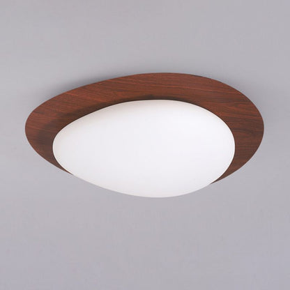 Arisha Unterputz-Deckenleuchte, modern, Metall, Walnuss/Natur