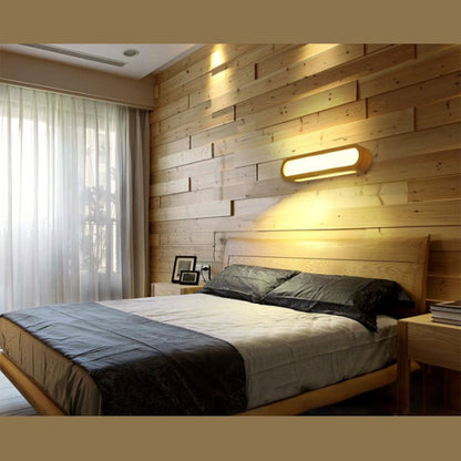 Muto Rectangular Wooden Energy Saving Oblong Wall Lamp