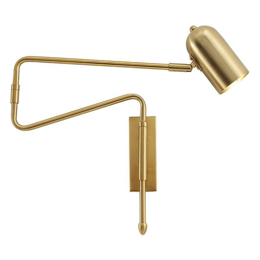 Aria Wandlamp Modern, Metaal Verstelbaar, Zwart/Goud, Studeerkamer