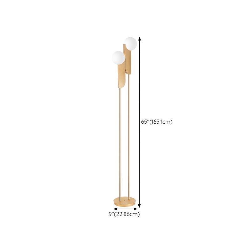 Lampadaire Salgado Minimalist Gold, Métal, Salon