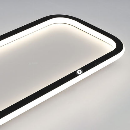 Arisha Minimalist Flush Mount Black Frame Rectangular Ceiling Light