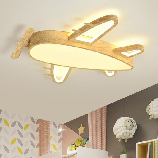 Arisha moderne art-deco vliegtuiginbouwplafondlamp, hout/donker hout