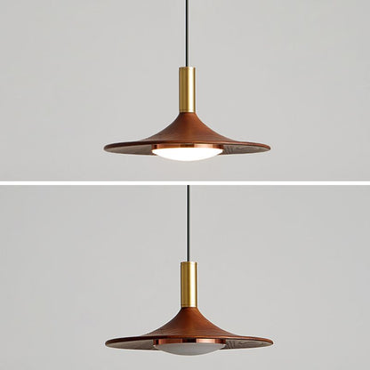 Arisha Rustic Cap-shaped Wooden Pendant Light, Natural Wood