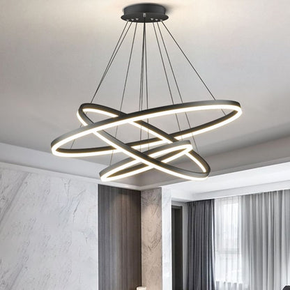 Arisha 3-Rings Black Black Modern Pendant Light