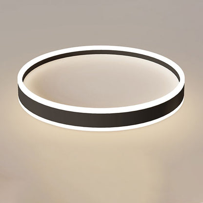 Arisha Modern Round Led Metal Flush Mount Ceiling Light, White/Black