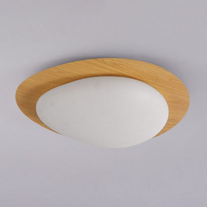 Arisha Unterputz-Deckenleuchte, modern, Metall, Walnuss/Natur