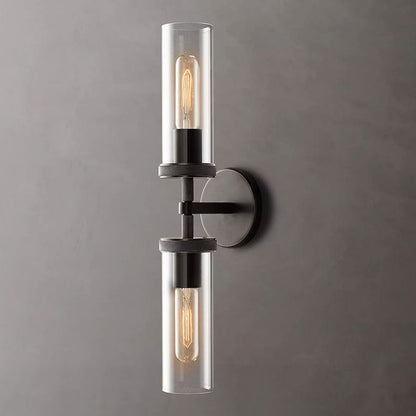 Arisha Modern Cylindrical Metal Led Wall Lamp, Black/Copper
