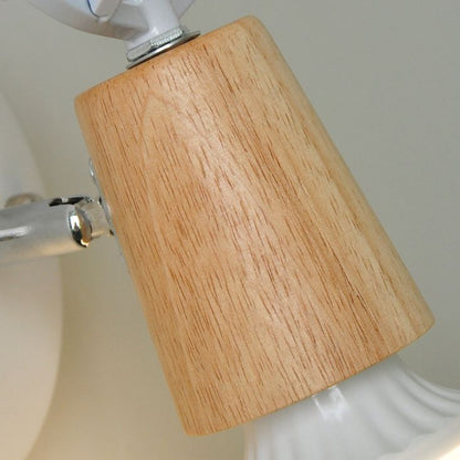 Muto Moderne Wandleuchte aus Geweihholz/Glas, Schlafzimmer/Badezimmer
