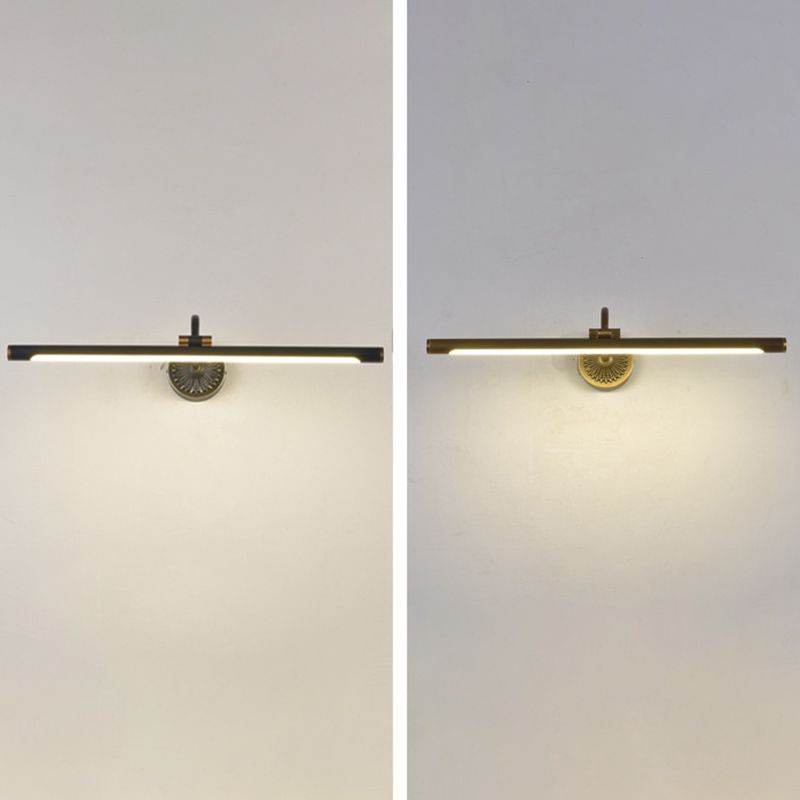 Tiffany Black Adjustable Reading Spotlight Wall Lamp, Metal/Wood