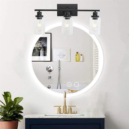 Silva – applique murale moderne avec façade miroir, noire, métal/verre