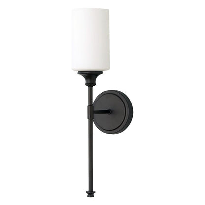 Tiffany Nordic Vanity Metal Glass Minimalism Wall Lamp, Black/Silver