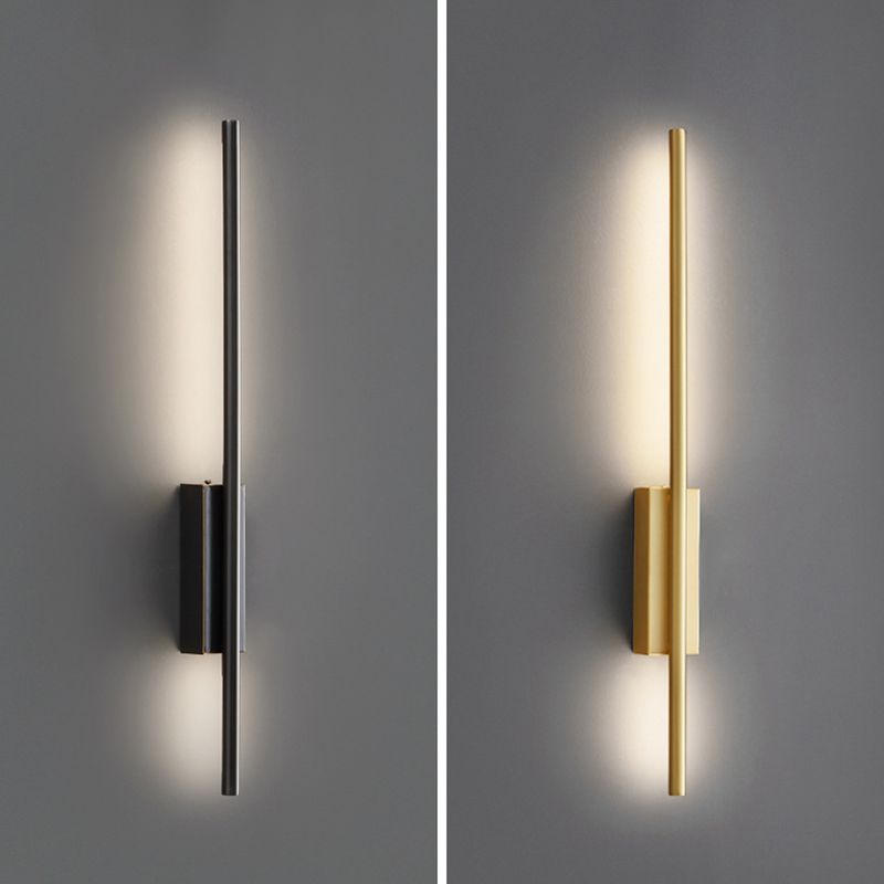 Arisha Modern Linear Metal& Bedroom Wall Lamp, Black/Brass