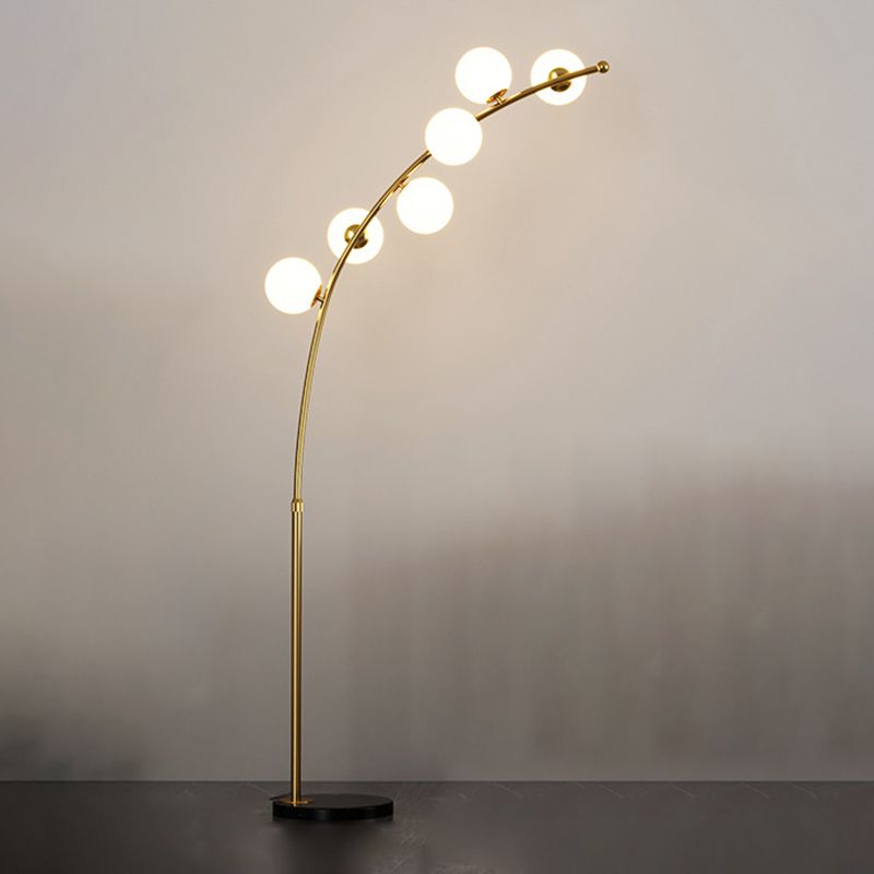 Valentina Modern Arc Multi Head Bubble Stehlampe Schwarz/Gold