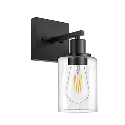 Silva – applique murale moderne avec façade miroir, noire, métal/verre