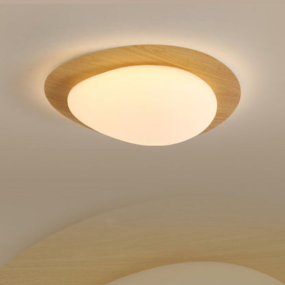 Arisha Unterputz-Deckenleuchte, modern, Metall, Walnuss/Natur