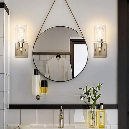 Silva – applique murale moderne avec façade miroir, noire, métal/verre