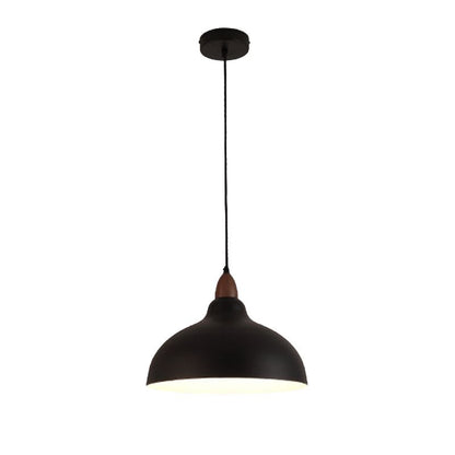 Valentina Modern Bowl-shaped Metal Pendant Light, Black/White